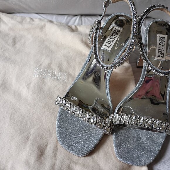 Badgley Mischka Jeweled Tanisha Sandals Heels Size US 8.5 Women's - Picture 8 of 10